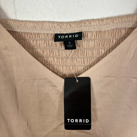 Torrid Babydoll V-Neck Satin Lace Trim Cami in Root Beer NWT Plus Size 3 - Picture 4 of 5